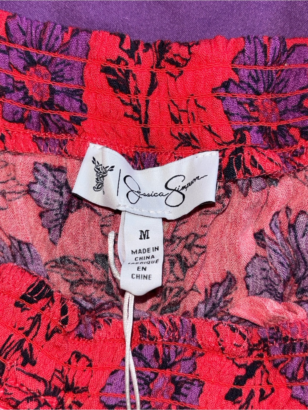 Jessica Simpson Red Jumpsuit with Purple Floral Print - Picture 8 of 8